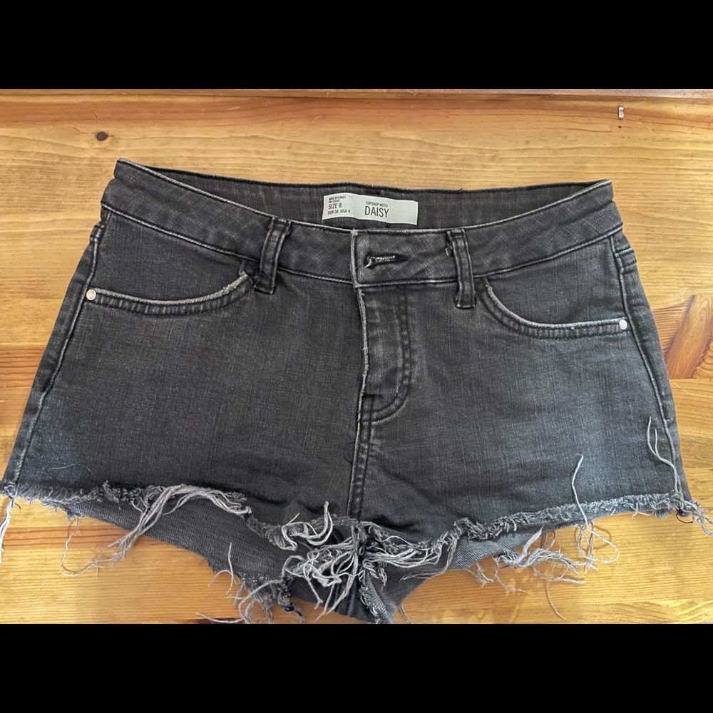 Topshop grey denim shorts, size US4/UK8